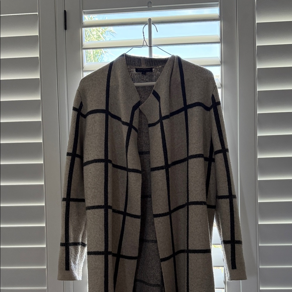 Banana Republic Beige and Black Checkered Blazer